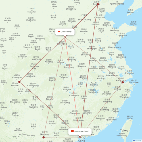 Suparna Airlines flights between Shenzhen and Qiaoli