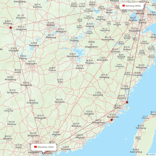 Shenzhen Airlines flights between Shenzhen and Nantong