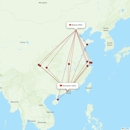 Shenzhen Airlines flights between Shenzhen and Beijing