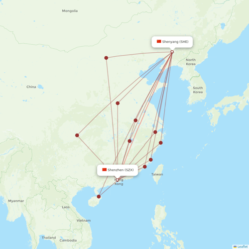 Jiangxi Airlines flights between Shenzhen and Shenyang