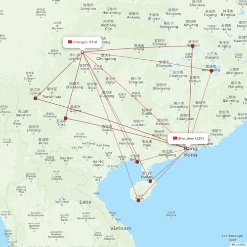 Donghai Airlines flights between Shenzhen and Chengdu
