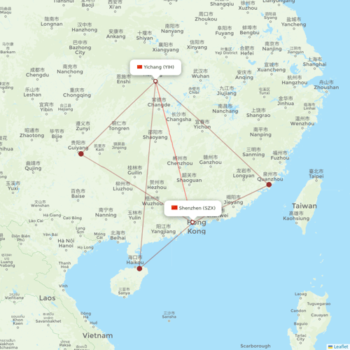 Donghai Airlines flights between Shenzhen and Yichang