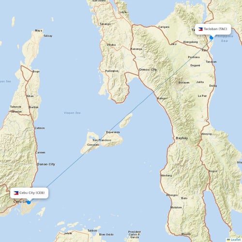 Cebgo flights between Tacloban and Cebu City