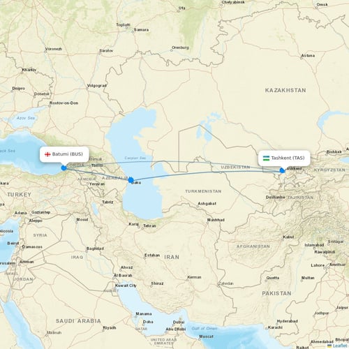 CanJet Airlines flights between Tashkent and Batumi