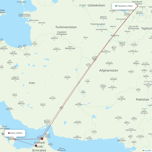 CanJet Airlines flights between Tashkent and Doha