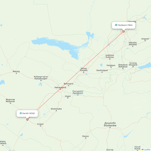 US Airways flights between Tashkent and Karshi