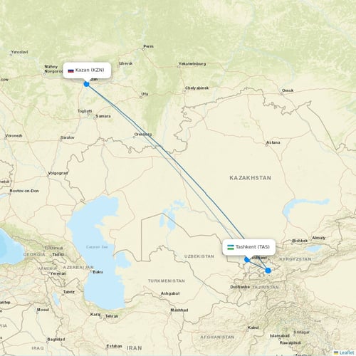 CanJet Airlines flights between Tashkent and Kazan