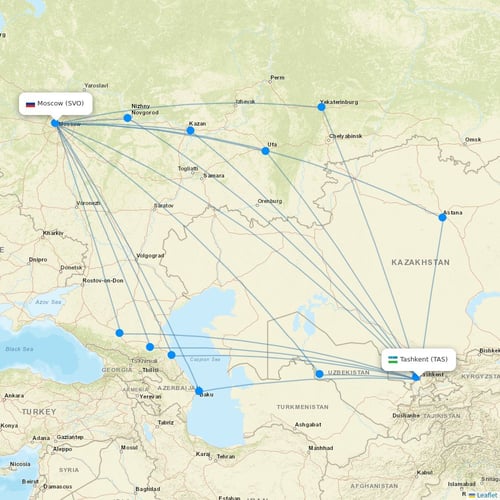 CanJet Airlines flights between Tashkent and Moscow