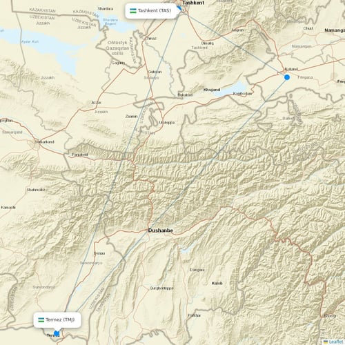 US Airways flights between Tashkent and Termez