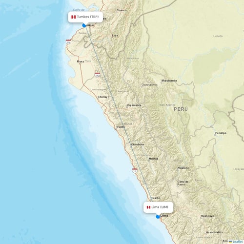 Sky Airline flights between Tumbes and Lima