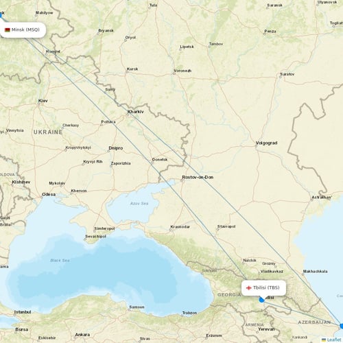 Belavia flights between Tbilisi and Minsk