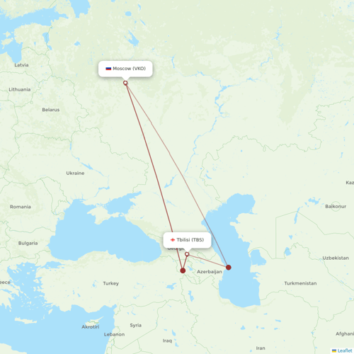 Georgian Airways flights between Tbilisi and Moscow