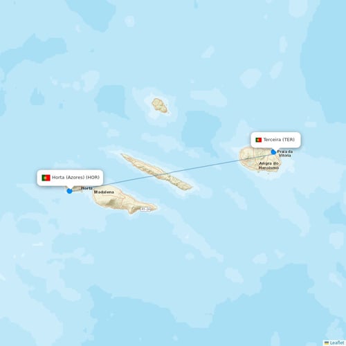 SATA - Air Acores flights between Terceira and Horta (Azores)