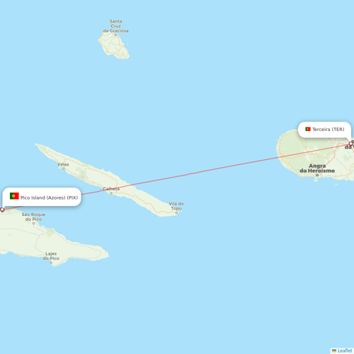 SATA - Air Acores flights between Terceira and Pico Island (Azores)