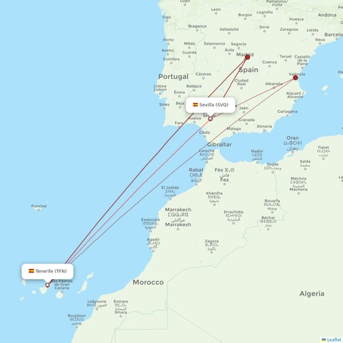 Vueling flights between Tenerife and Sevilla