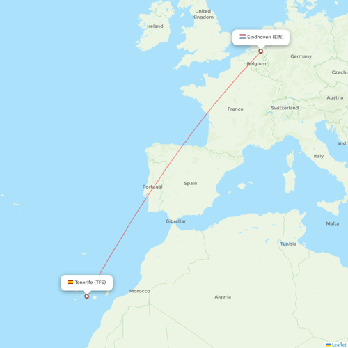 TUIfly Netherlands flights between Tenerife and Eindhoven