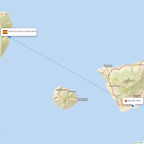 Binter Canarias flights between Tenerife and Santa Cruz De La Palma