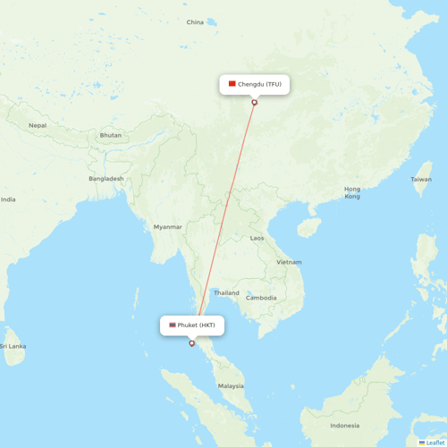 Nok Air flights between Chengdu and Phuket