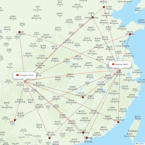 Shenzhen Airlines flights between Chengdu and Nanjing