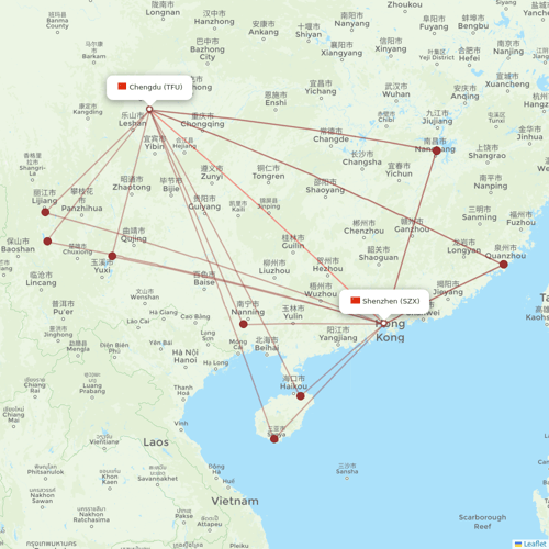 Hainan Airlines flights between Chengdu and Shenzhen