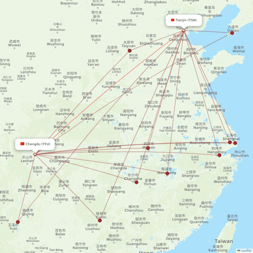 Okay Airways flights between Chengdu and Tianjin