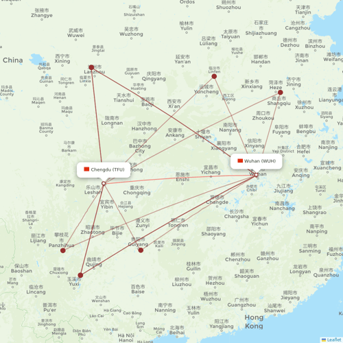 China Eastern Airlines flights between Chengdu and Wuhan