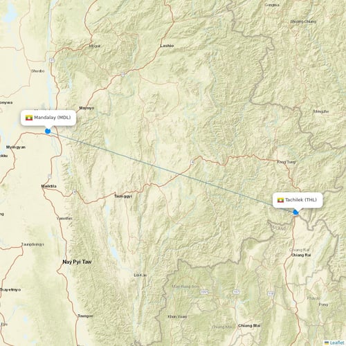 Germania flights between Tachilek and Mandalay