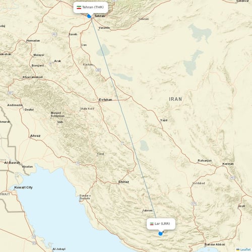 Iran Air flights between Tehran and Lar