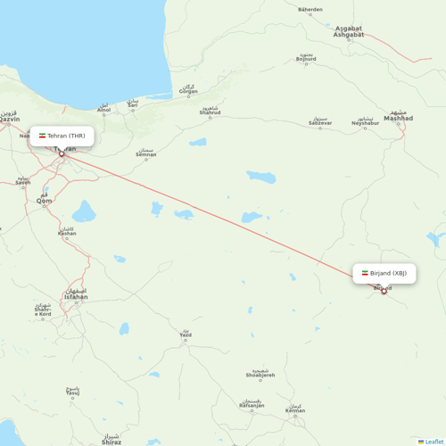 Iran Air flights between Tehran and Birjand