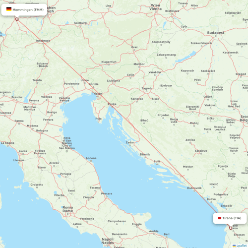 Wizz Air Malta flights between Tirana and Memmingen
