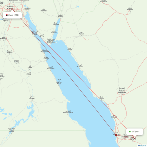 Nile Air flights between Taif and Cairo
