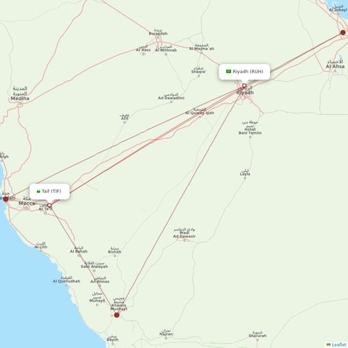 Saudia flights between Taif and Riyadh