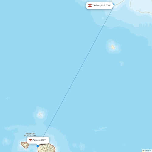 Air Tahiti flights between Tikehau Atoll and Papeete