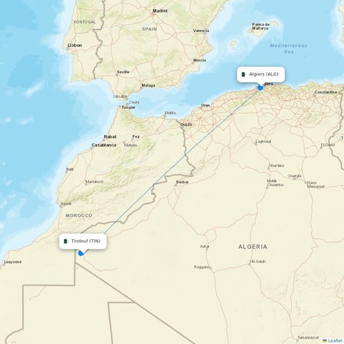 Air Algerie flights between Tindouf and Algiers