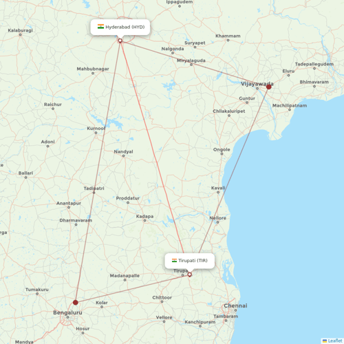 SpiceJet flights between Tirupati and Hyderabad