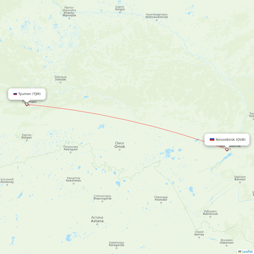 S7 Airlines flights between Tyumen and Novosibirsk