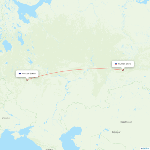 UTair flights between Tyumen and Moscow