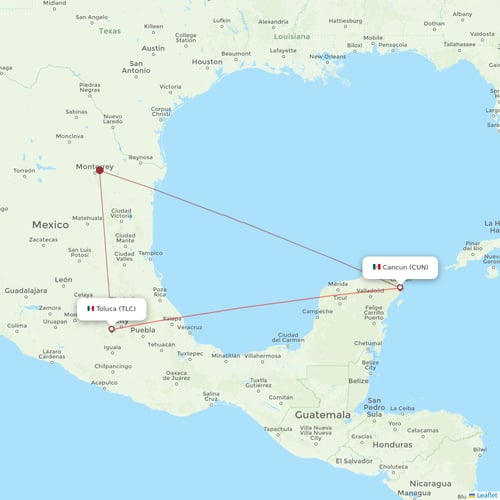 VivaAerobus flights between Toluca and Cancun