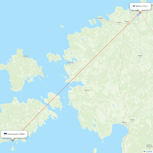 NyxAir flights between Tallinn and Kuressaare