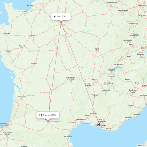 Air France flights between Toulouse and Paris