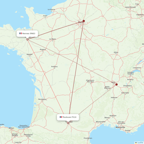 Transcarga flights between Toulouse and Rennes