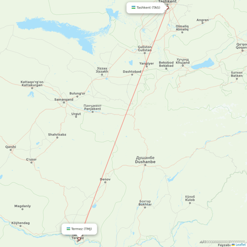 US Airways flights between Termez and Tashkent