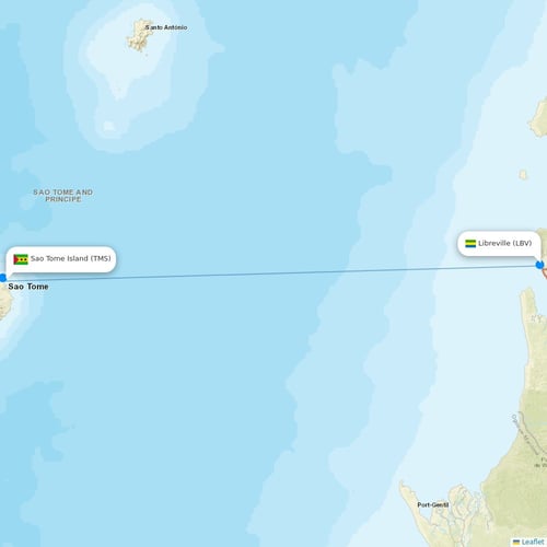 Afrijet flights between Sao Tome Island and Libreville