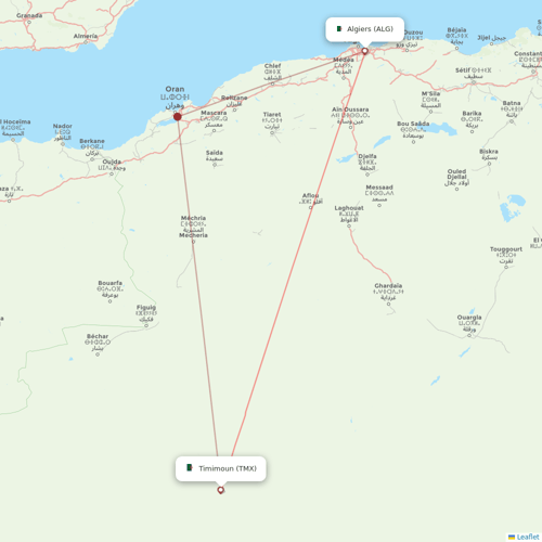 Air Algerie flights between Timimoun and Algiers