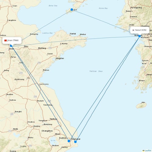 Florida West International Airways flights between Jinan and Seoul