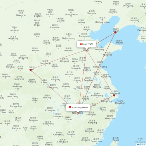 Jiangxi Airlines flights between Jinan and Nanchang