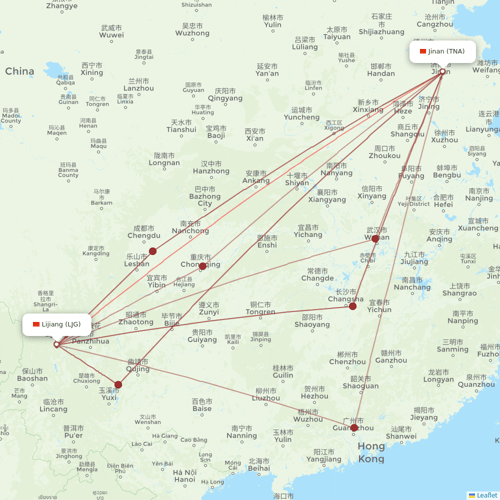 Beijing Capital Airlines flights between Jinan and Lijiang