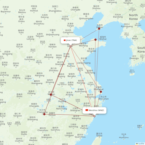 Chengdu Airlines flights between Jinan and Wenzhou
