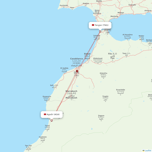 Air Arabia Maroc flights between Tangier and Agadir