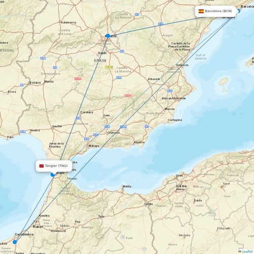 Air Arabia Maroc flights between Tangier and Barcelona